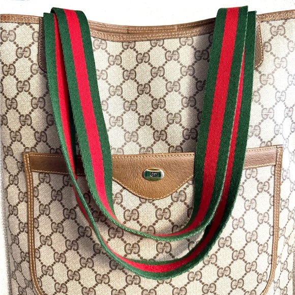 Authentic Gucci brown monogram coated canvas tote bag - Picture 3 of 16